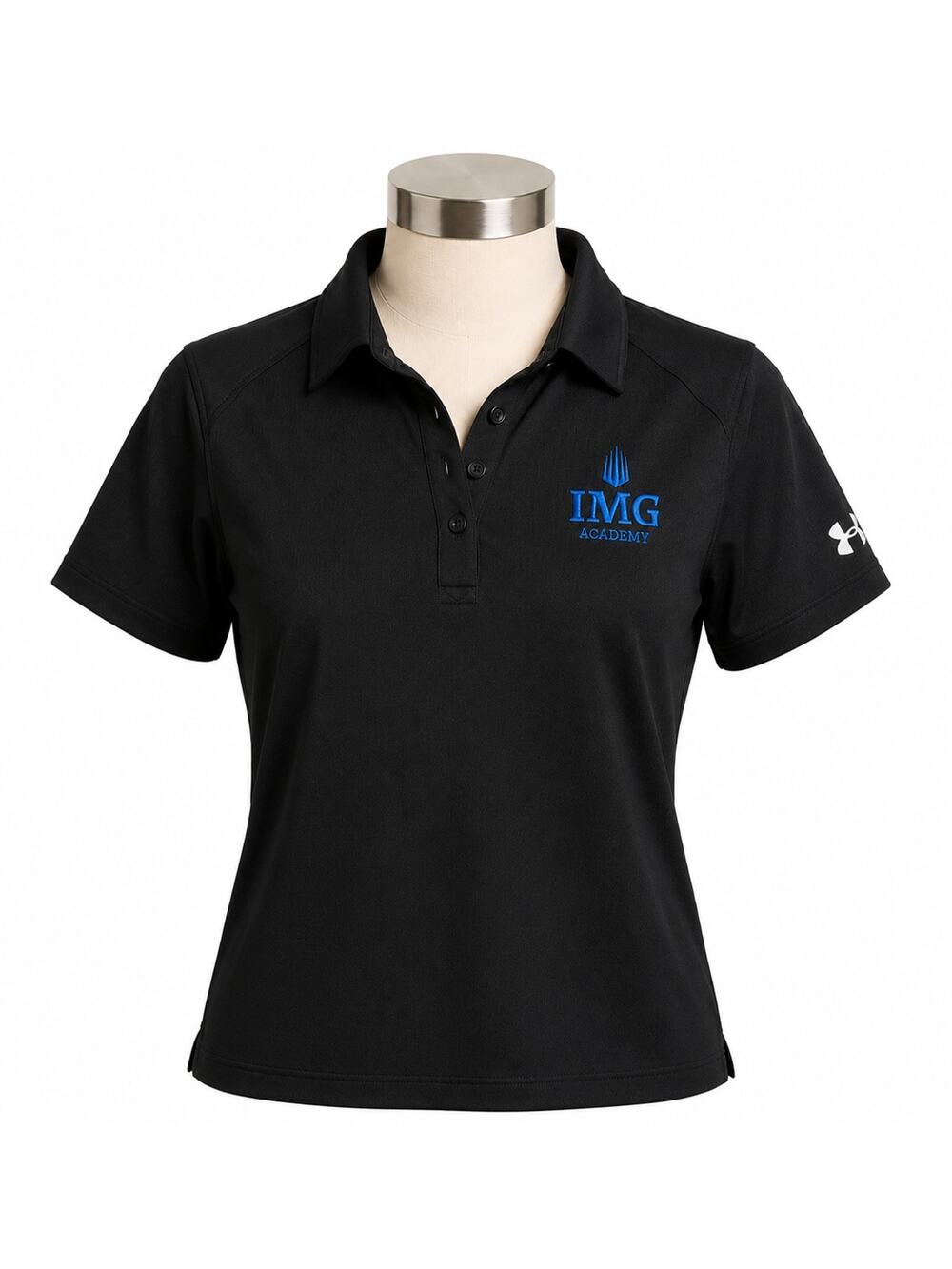 Under Armour IMG Academy HeatGear Polo Short Sleeve Shirt Black Women’s XS
